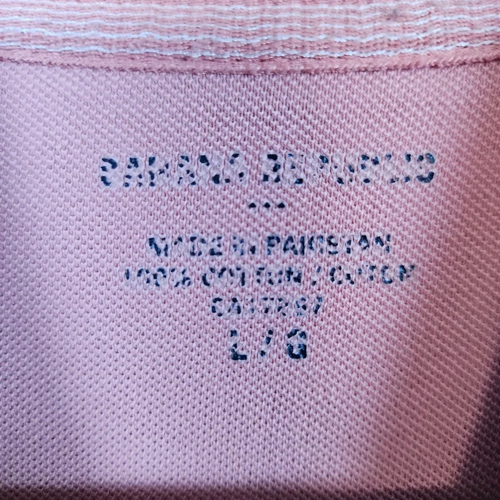 Banana Republic Men's Pink Polo Shirt Size L 100% Cotton Preppy Academia PINHOLE
